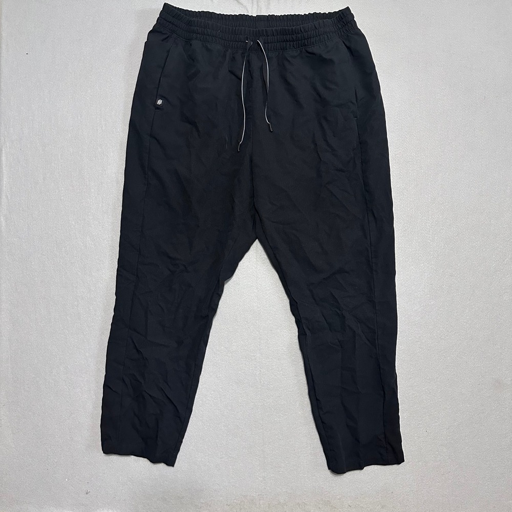 Jaanuu Black Scrub Jogger Pants Mens 2X Elastic Waist Drawstring Pockets